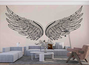 Feather Wing Crown Contemporary Wallpaper contemporary street art wall mural for creative room or feature wall