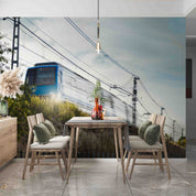 3D Fast Train Crossing Countryside Wall Mural Wallpaper GD 3172- Jess Art Decoration