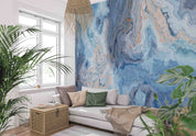 3D Aged Care Retirement Home Gerocomium Rest Home Marble Blue Wall Mural Wallpaper 10