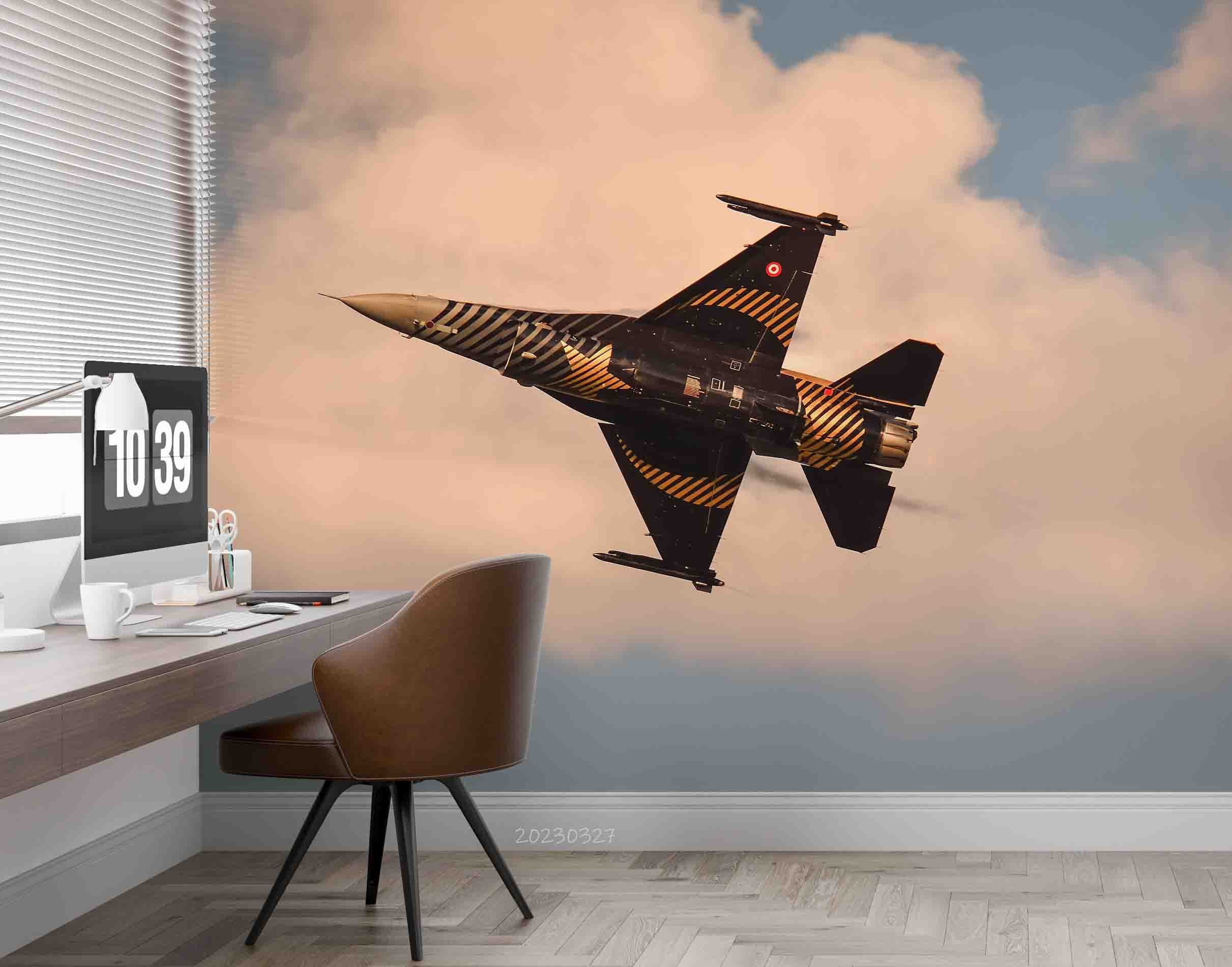 3D F 16 Fighter Flight Wall Mural Wallpaper GD 5399- Jess Art Decoration