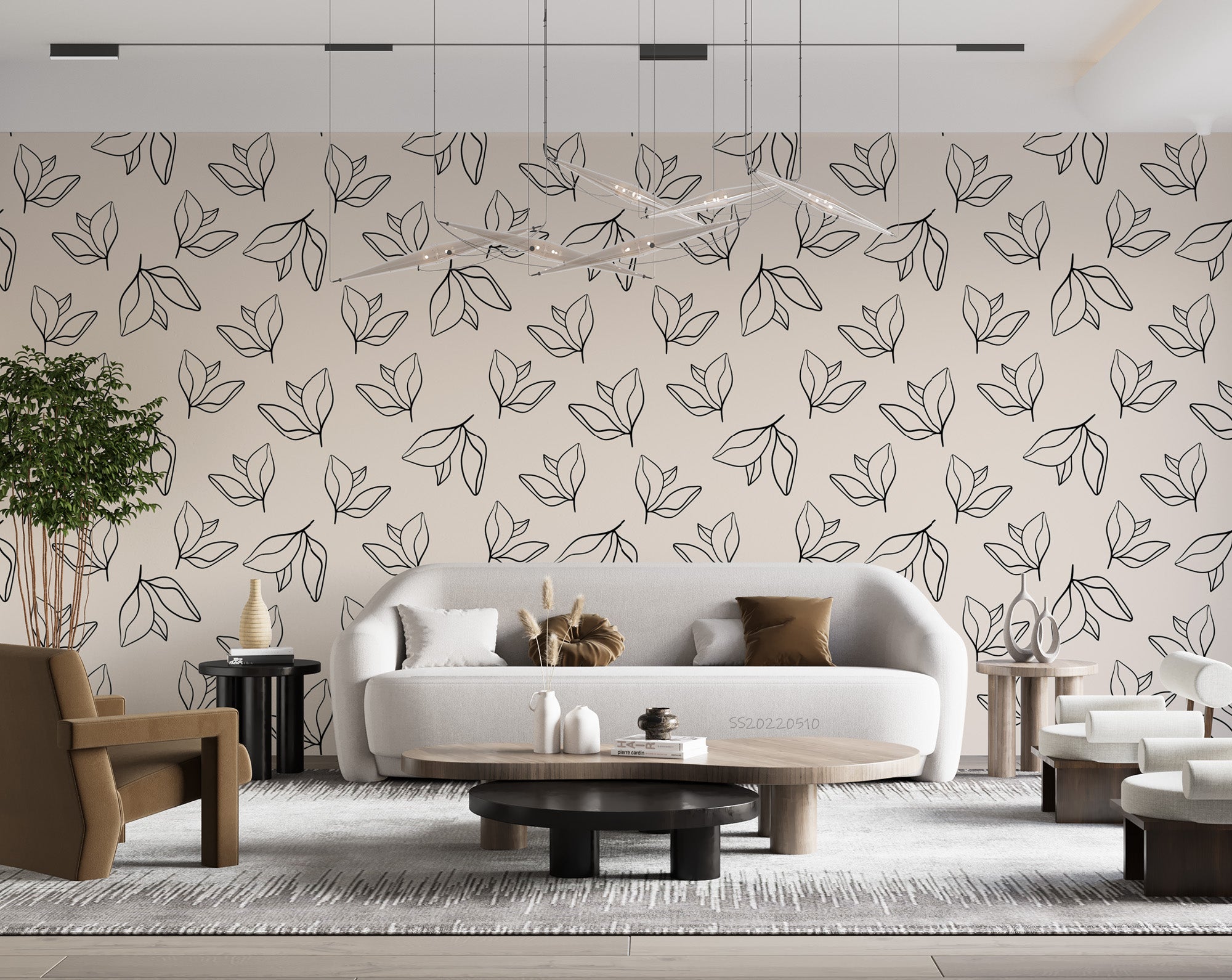 3D Abstract Floral Leaf Pattern Wall Mural Wallpaper GD 4024- Jess Art Decoration