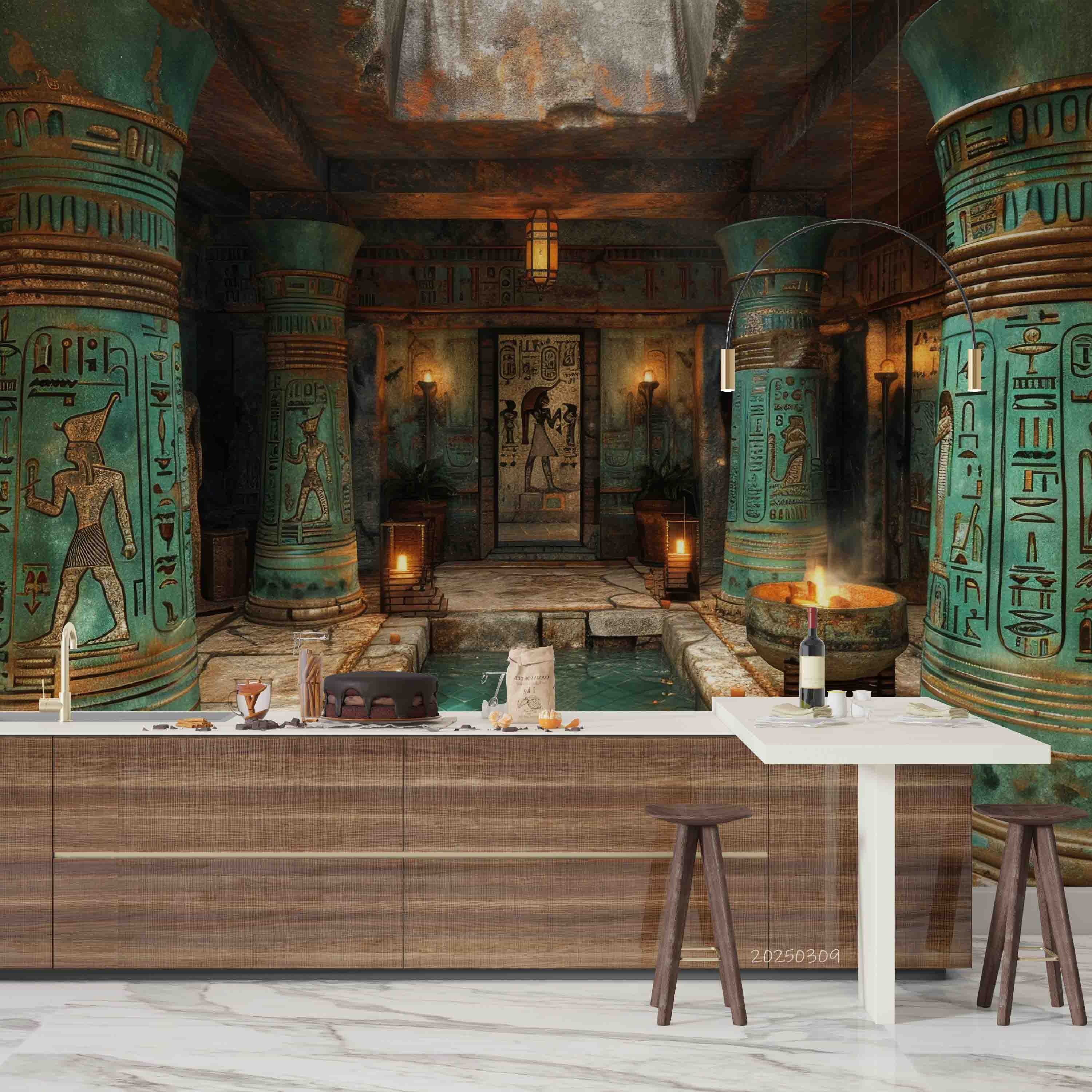 3D Egyptian Hieroglyphics Wall Cultural Symbols Wallpaper Wall Mural Wall Decor Wall Art Wall Sticker Remoable Wallpaper LQH