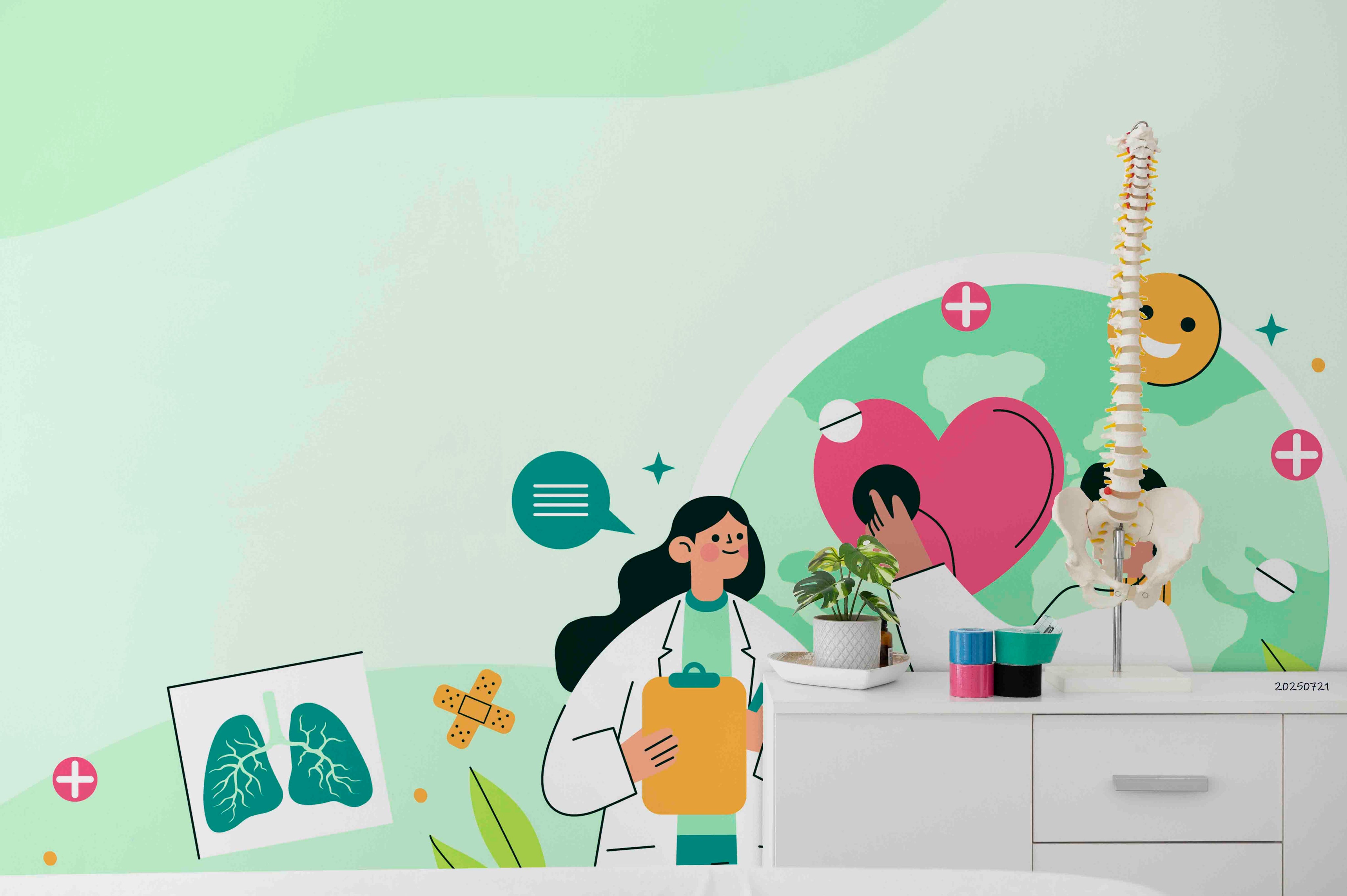 3D Clinic Hospital Rehabilitation Center Medical Healthcare Doctor Wall Mural Wallpaper 35