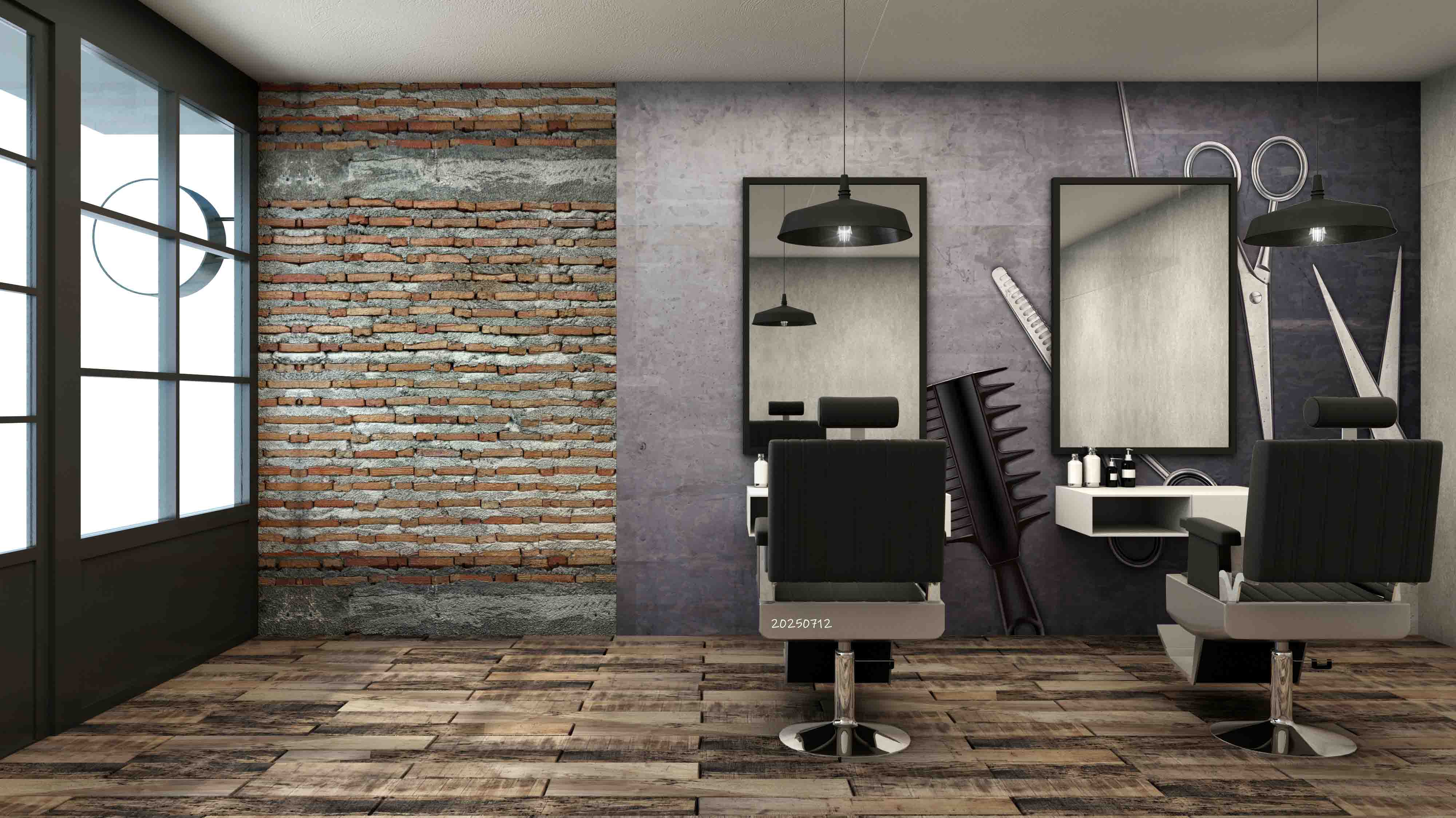 3D Barber Shop Hair Salon Haircut Specialist Tools Wall Mural Wallpaper 6