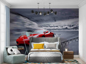 3D Red Sports Car Pattern Wall Mural Wall Decor Wall Art Wall Sticker Remoable Wallpaper