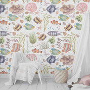 3D Animal Coral Fish Starfish Sea Stone Wall Mural Wallpaper YXL 12