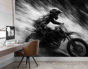 3D Sea Spindrift Person Motorbike Mud Gray Wall Mural Wallpaper YXL 76