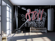 3D Fitness Person Letter Dumbbell Wall Mural Wallpaper YXL 1725
