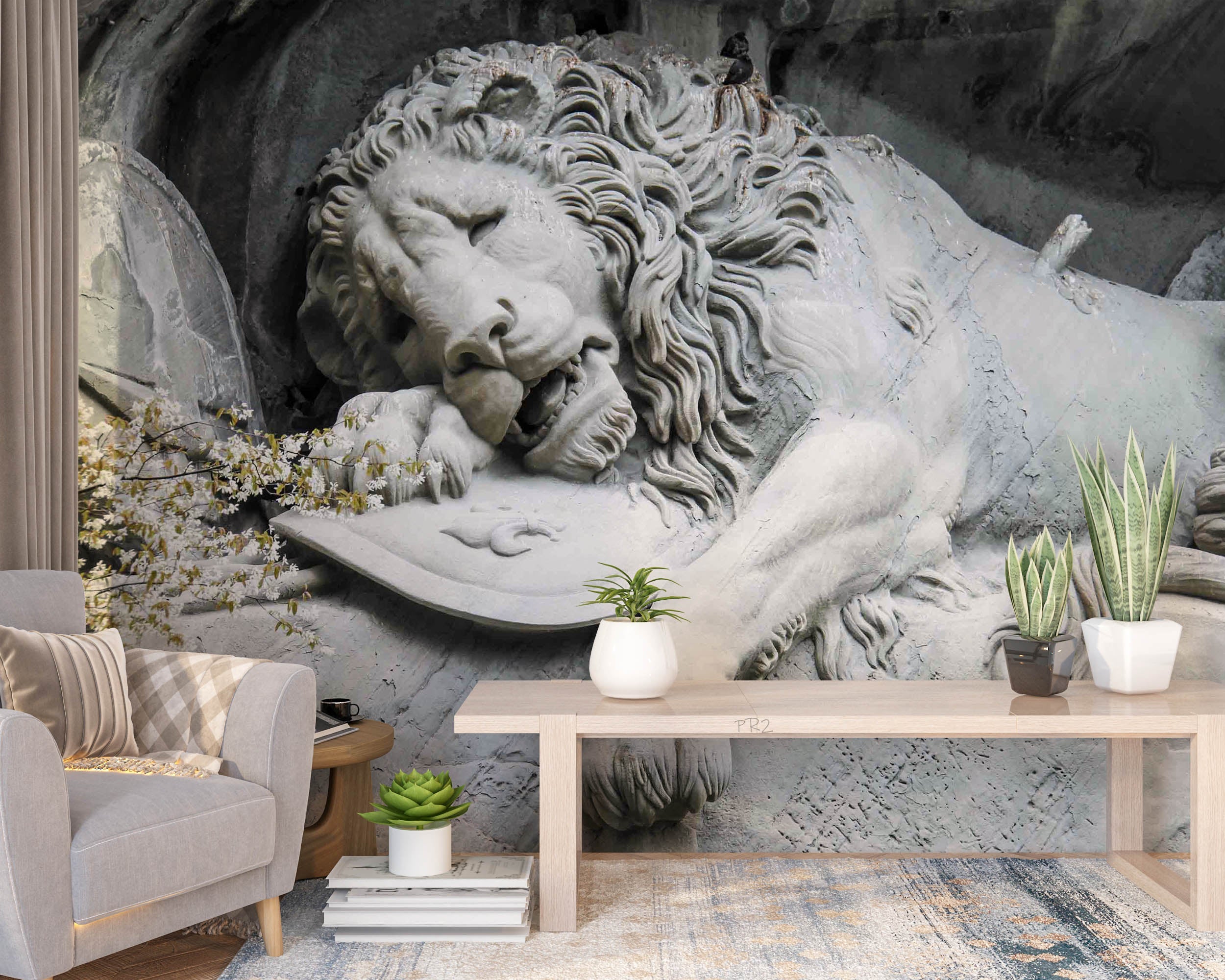 3D Embossed Lion Pattern Background Wall Mural Wallpaper GD 3760- Jess Art Decoration