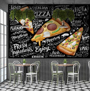 3D Restaurant Snack Bar Diner Fast Food Pizza Wall Mural Wallpaper 14