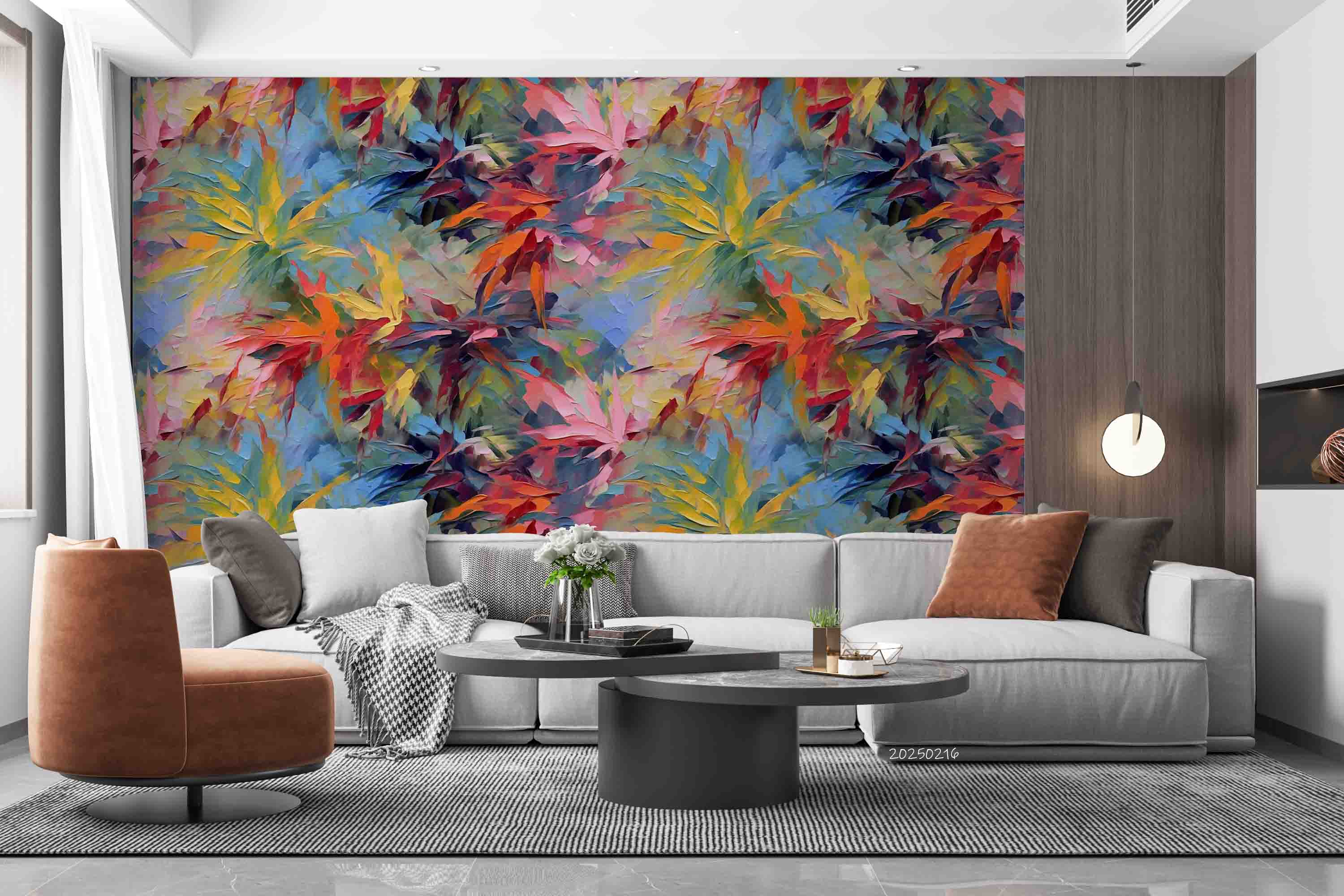 3D Maple Leaf Oil Painting Wallpaper Wall Mural Wall Decor Wall Art Wall Sticker Remoable Wallpaper LQH