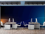 3D Office Business Technology Particle Mesh Wall Mural Wallpaper 4