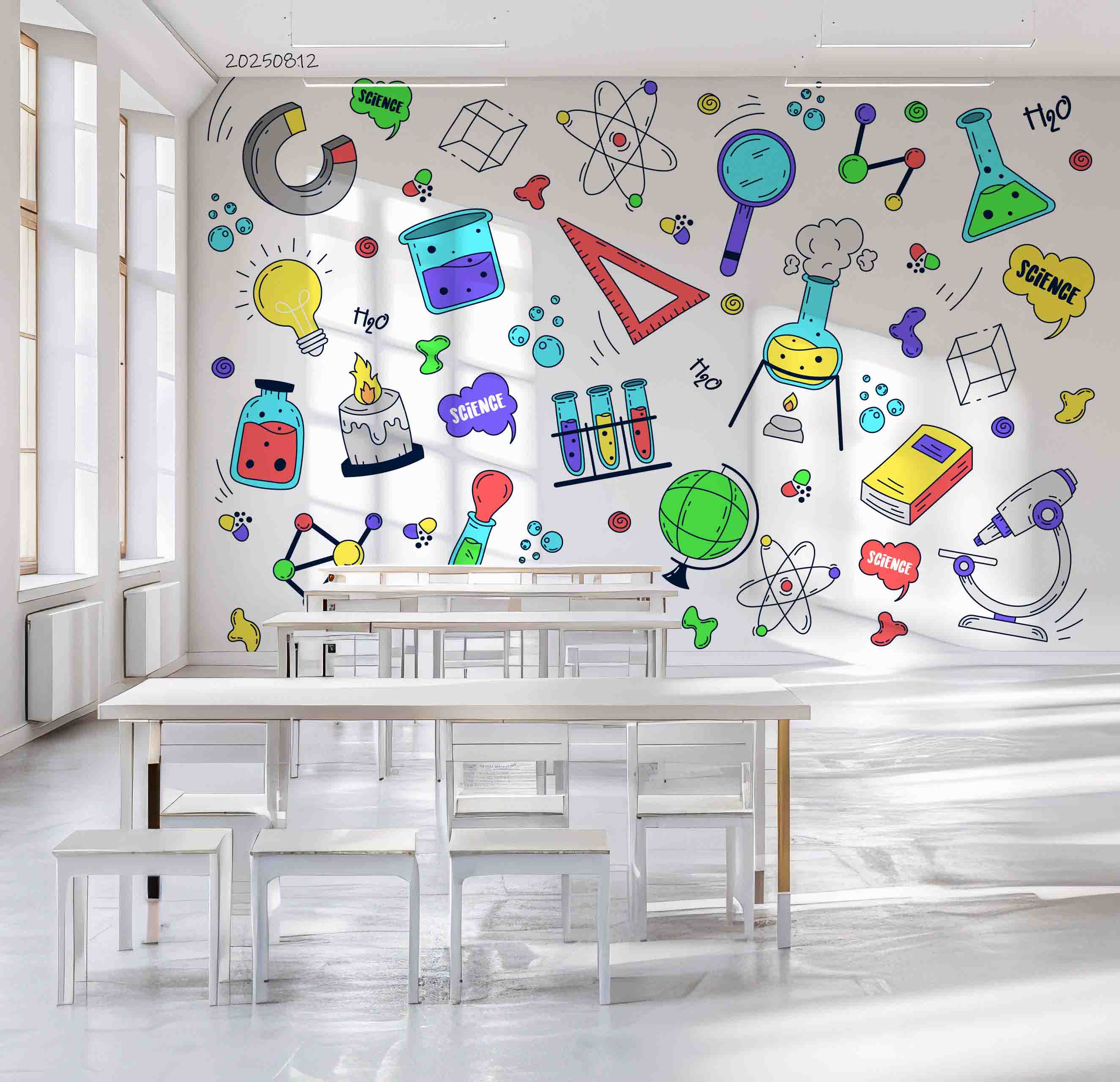 3D School STEM Science Lab Classroom Teaching Aid Geography Wall Mural Wallpaper 37