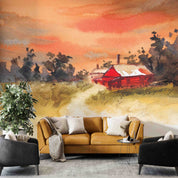 3D Oil Painting Tree House Grassland Road Sky Wall Mural Wallpaper YXL 128