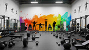 3D Gym Fitness Gymnasium Dumbbell Wall Mural Wallpaper 44