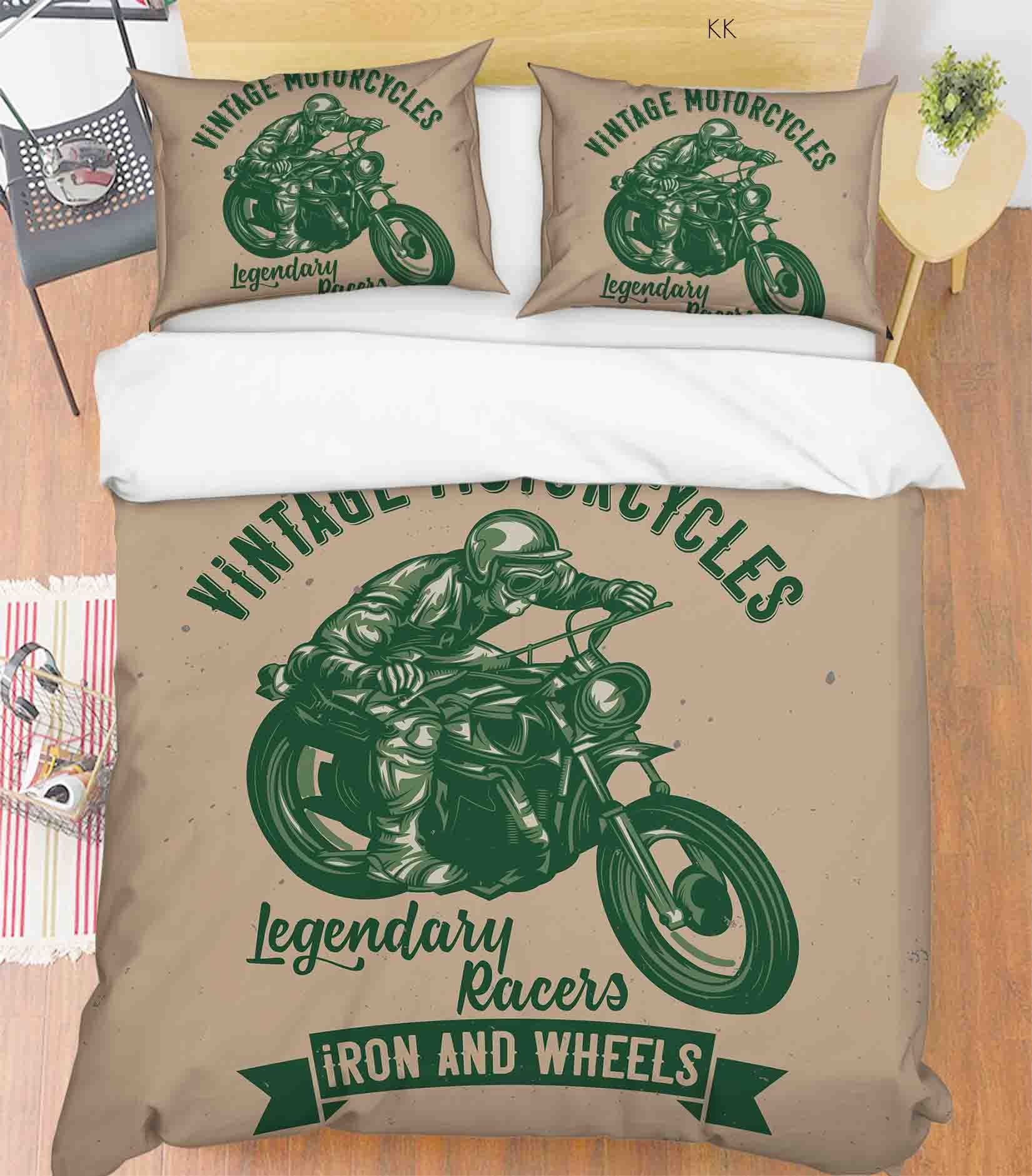 3D Motorbike Letter Quilt Cover Set Bedding Set Duvet Cover Pillowcase 433