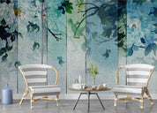 3D Watercolor Gray Green Peonies Fabric Background Wall Mural Wallpaper GD 4204- Jess Art Decoration