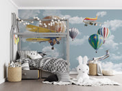 3D Aircraft Balloon Sky Cloud Wall Mural Wallpaper YXL 10- Jess Art Decoration