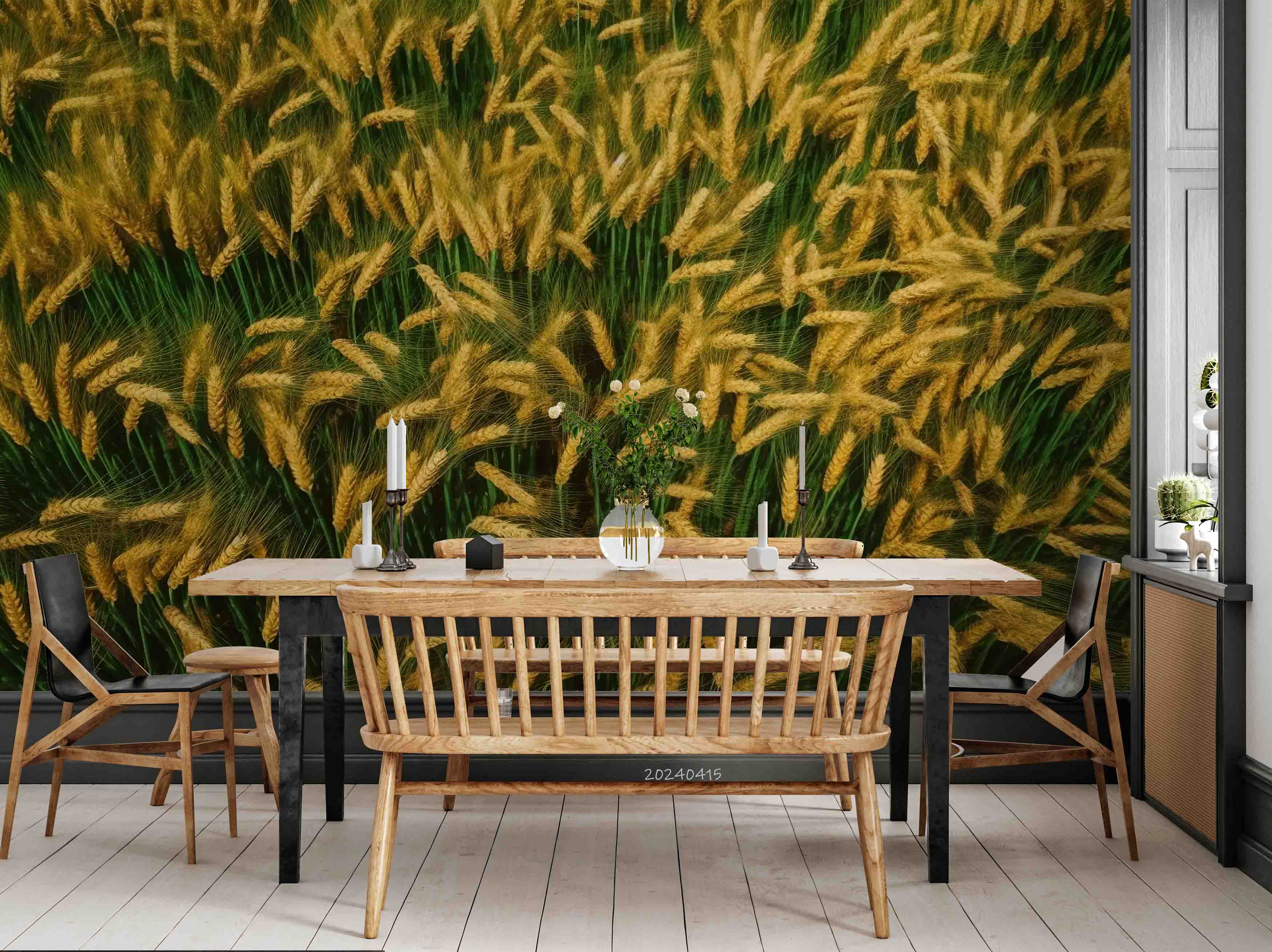 3D Green Rice Field Wheat Ear Wallpaper Wall Mural Wall Decor Wall Art Wall Sticker Remoable Wallpaper