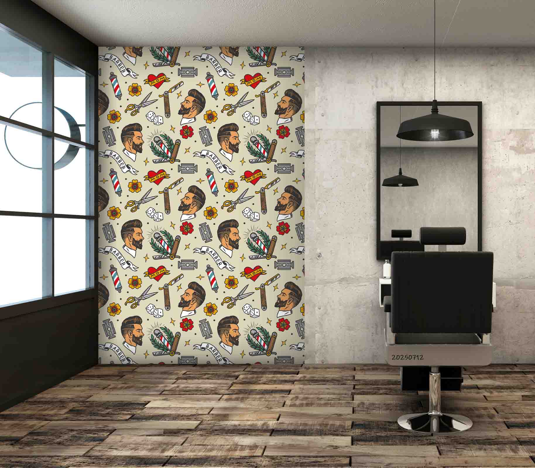 3D Barber Shop Hair Salon Haircut Specialist Shaving Wall Mural Wallpaper 11