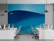 3D Office Business Commerce Blue Geometric Modern Wall Mural Wallpaper 27