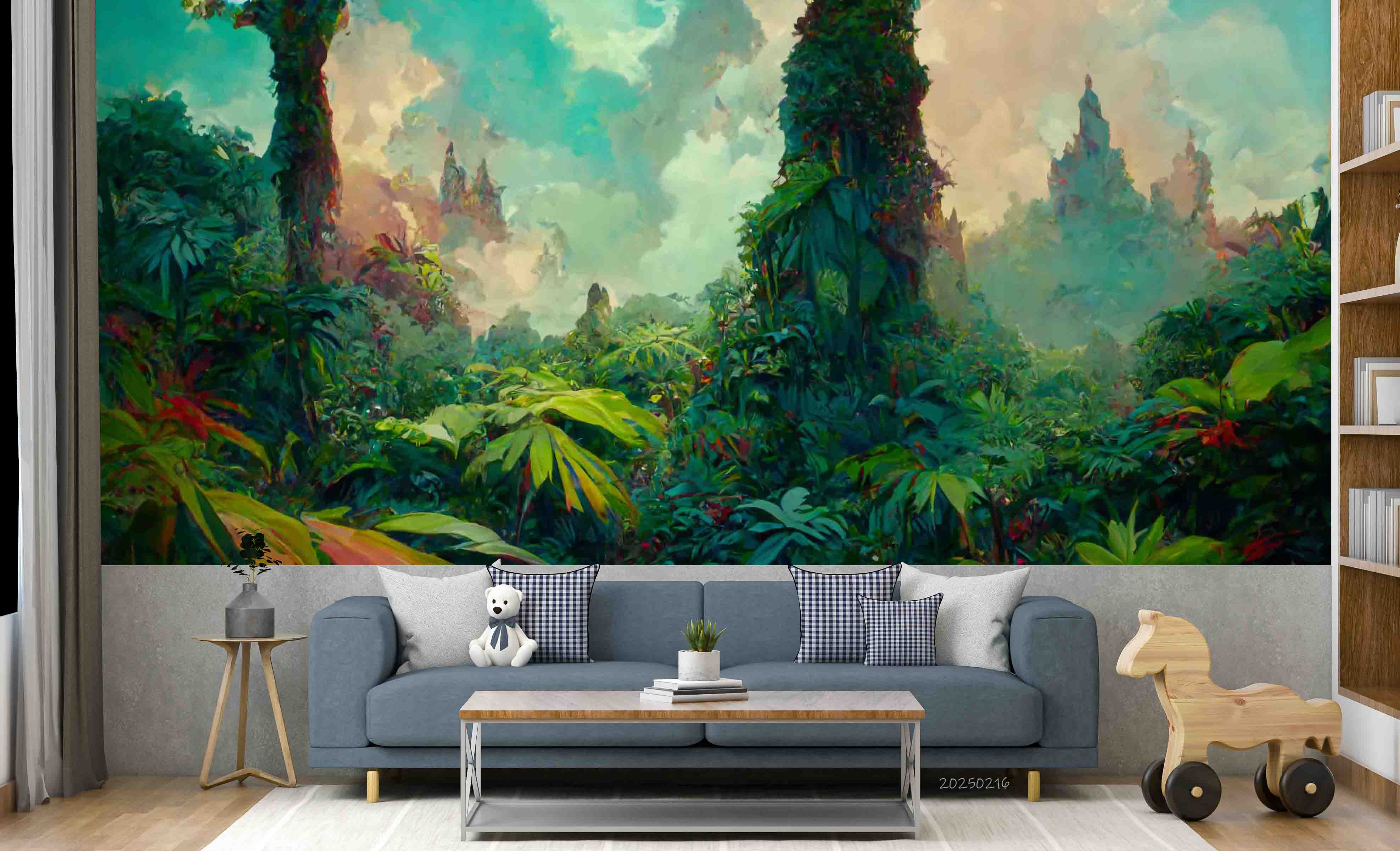 3D Tropical Green Forest Tree Scenery Wallpaper Wall Mural Wall Decor Wall Art Wall Sticker Remoable Wallpaper LQH