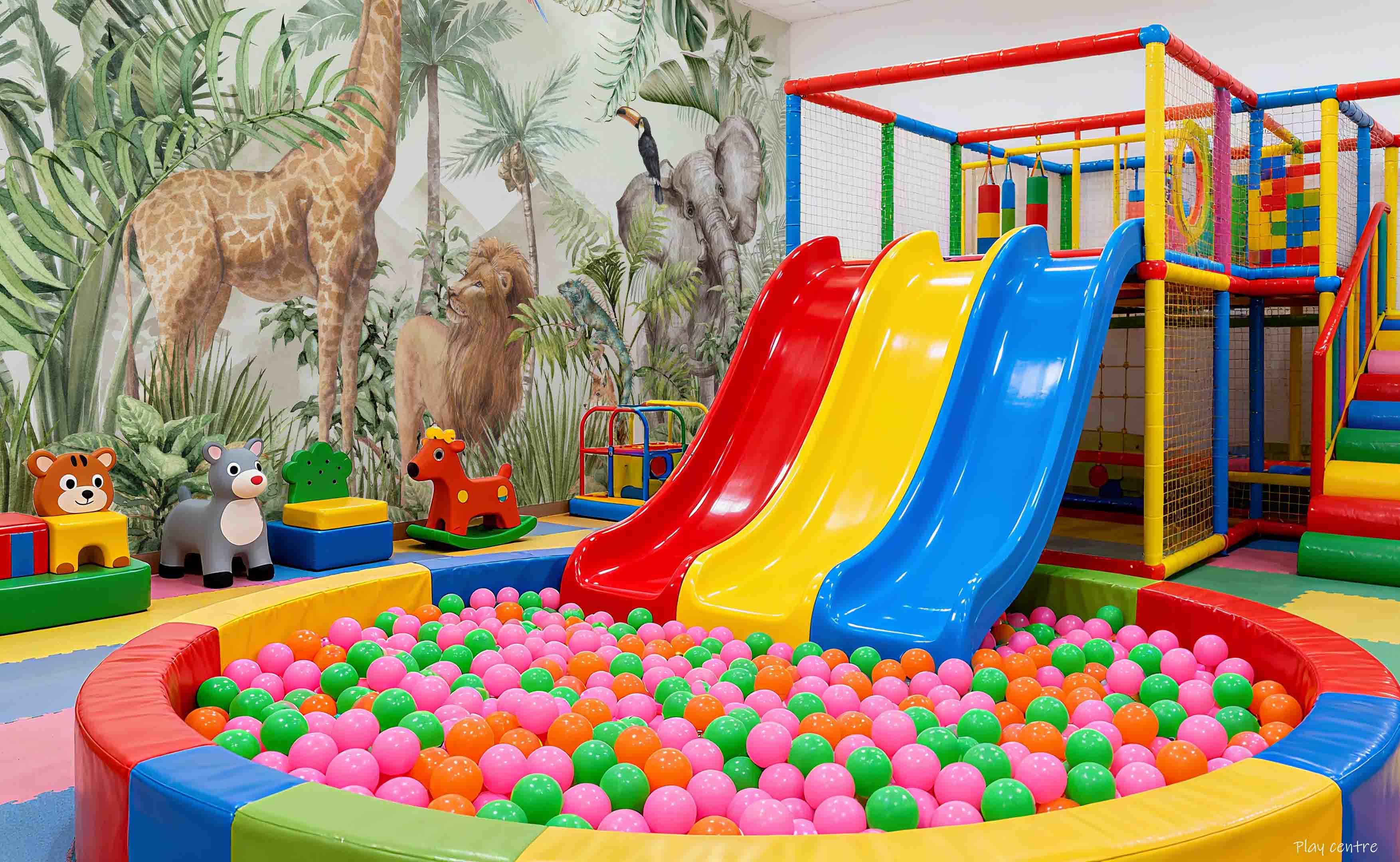 3D Play Centre Amusement Park Funfair Carnie Forest Animals Wall Mural Wallpaper 2