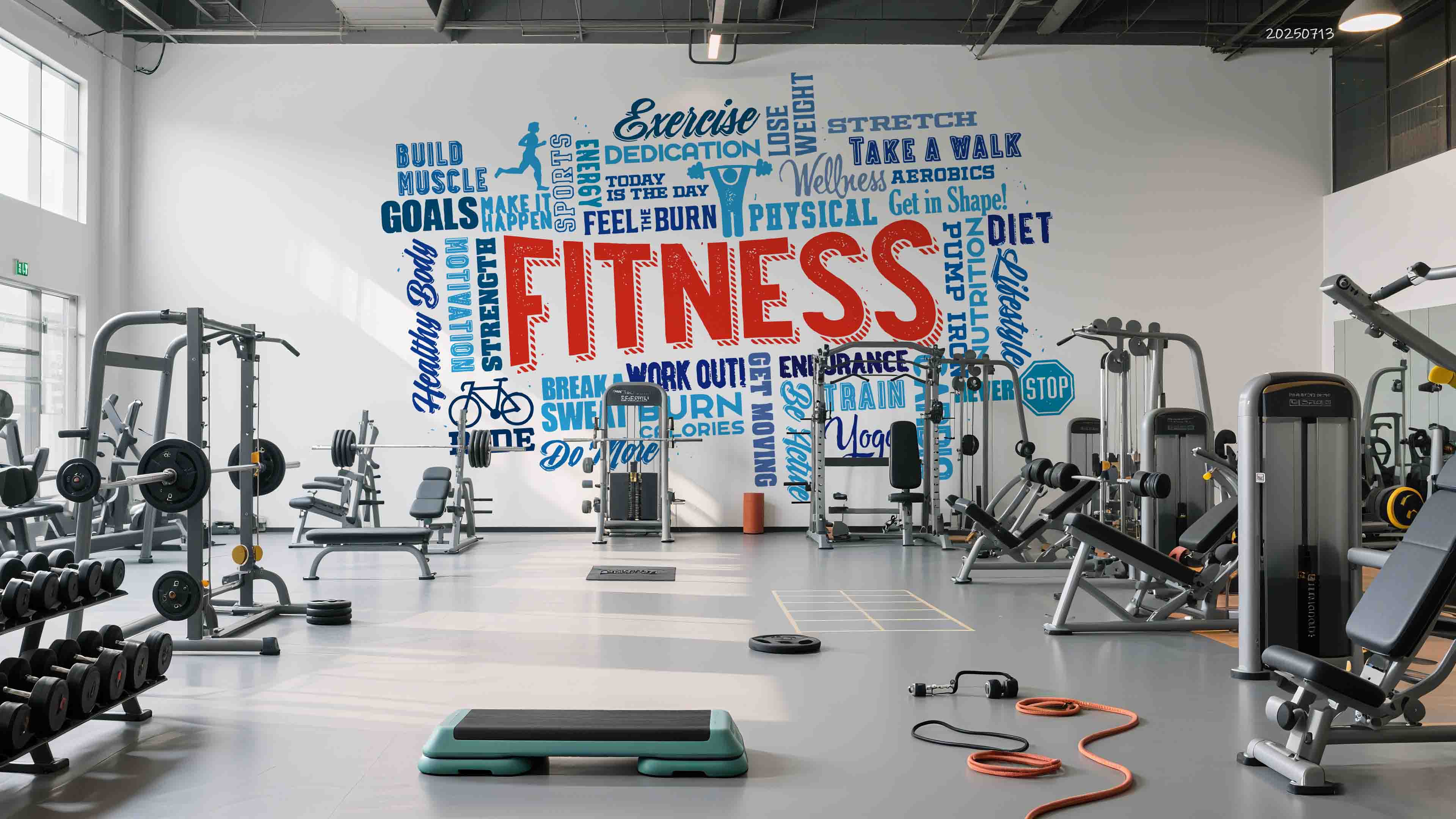 3D Gym Fitness Gymnasium Wall Mural Wallpaper 71