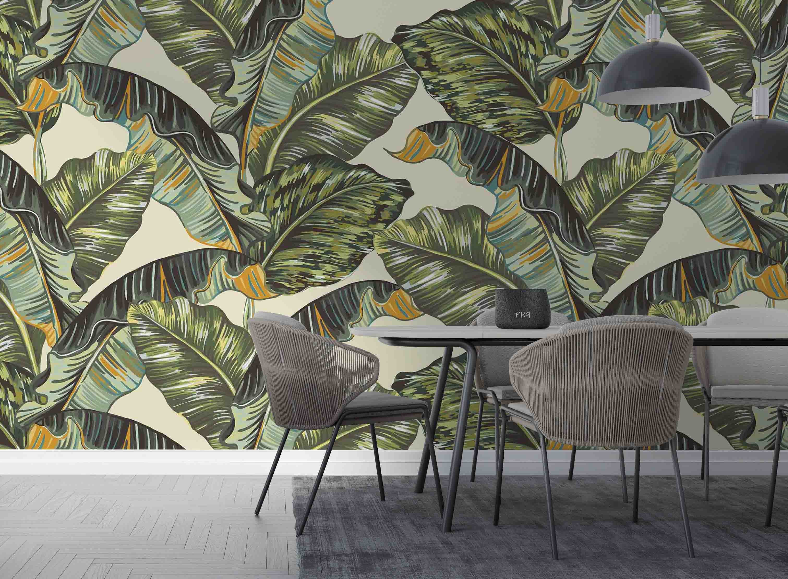 3D Retro Tropical Banana Leaf Wall Mural Wallpaper GD 4688- Jess Art Decoration