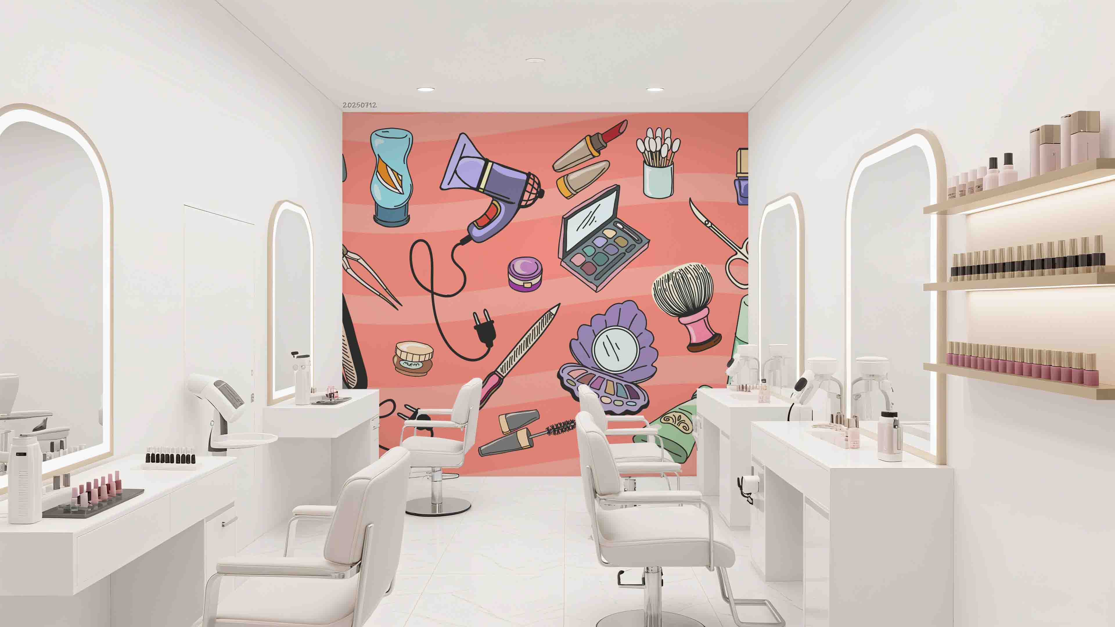 3D Salon Shop Beauty Salon Manicure Set Manicure Tools Wall Mural Wallpaper 35