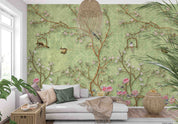 3D Aged Care Retirement Home Gerocomium Rest Home Floral Bird Vintage Wall Mural Wallpaper 7