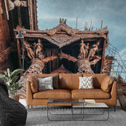 3D Architecture Relief Buddha Sky Wall Mural Wallpaper YXL 2447