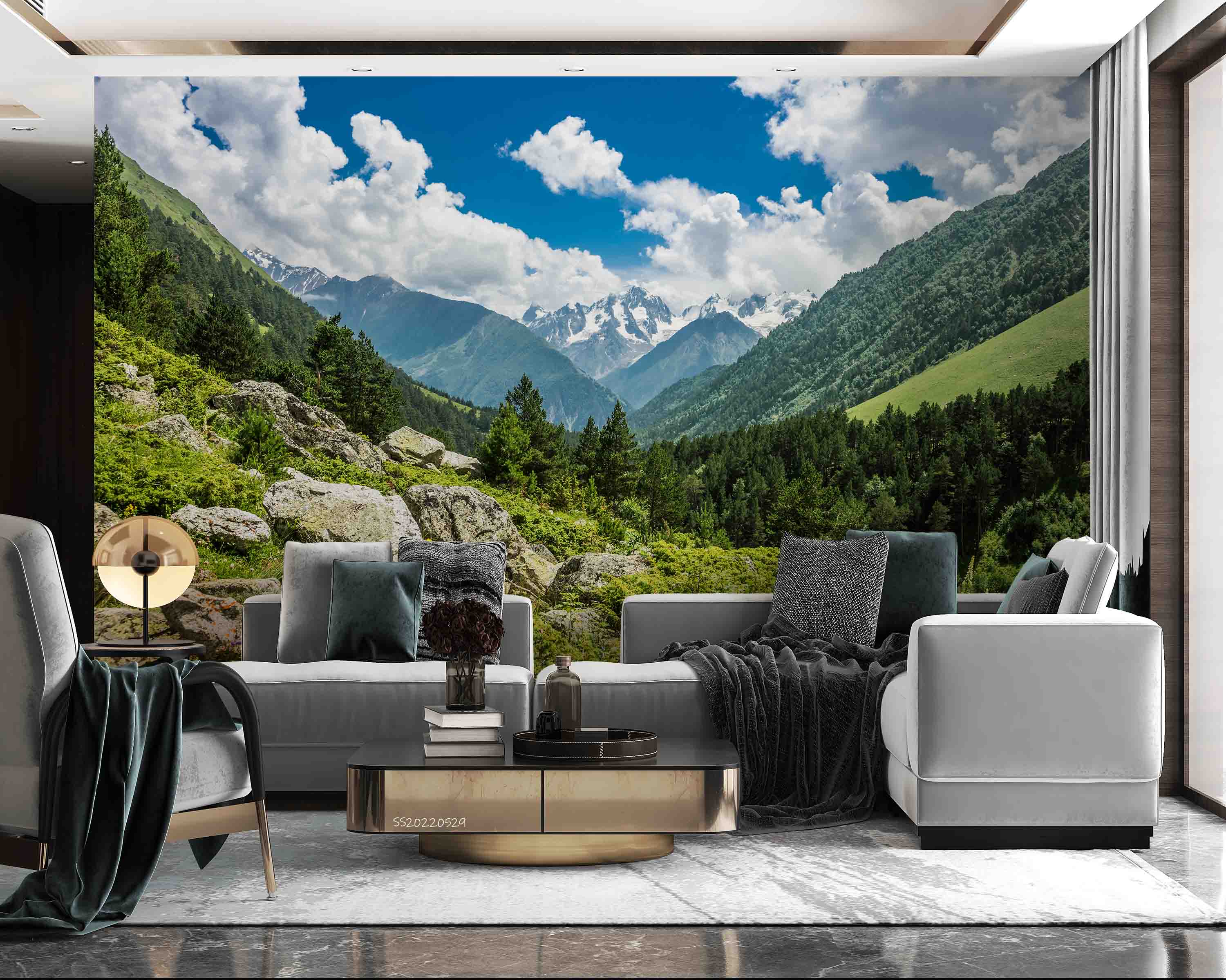 3D Summer Mountains Horizon Ilic Canyon Caucasus Wall Mural Wallpaper GD 4310- Jess Art Decoration
