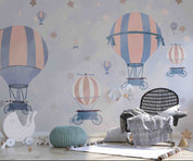 3D Hydrogen Balloon Star Sky Blue Wall Mural Wallpaper YXL 359