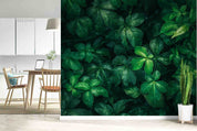 3D Tropical Leaves Dark Green Water Drops Texture Natural Background Wall Mural Wallpaper GD 3263- Jess Art Decoration