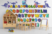 3D Childcare Nursery School Cartoon Animals Kids Letters Dinosaur Wall Mural Wallpaper JN 18