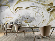 3D Abstract Damaskeen Float Gray Wall Mural Wallpaper YXL 599