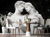 3D White Art Sculpture Black Background Wallpaper Wall Mural Wall Decor Wall Art Wall Sticker Remoable Wallpaper LQH