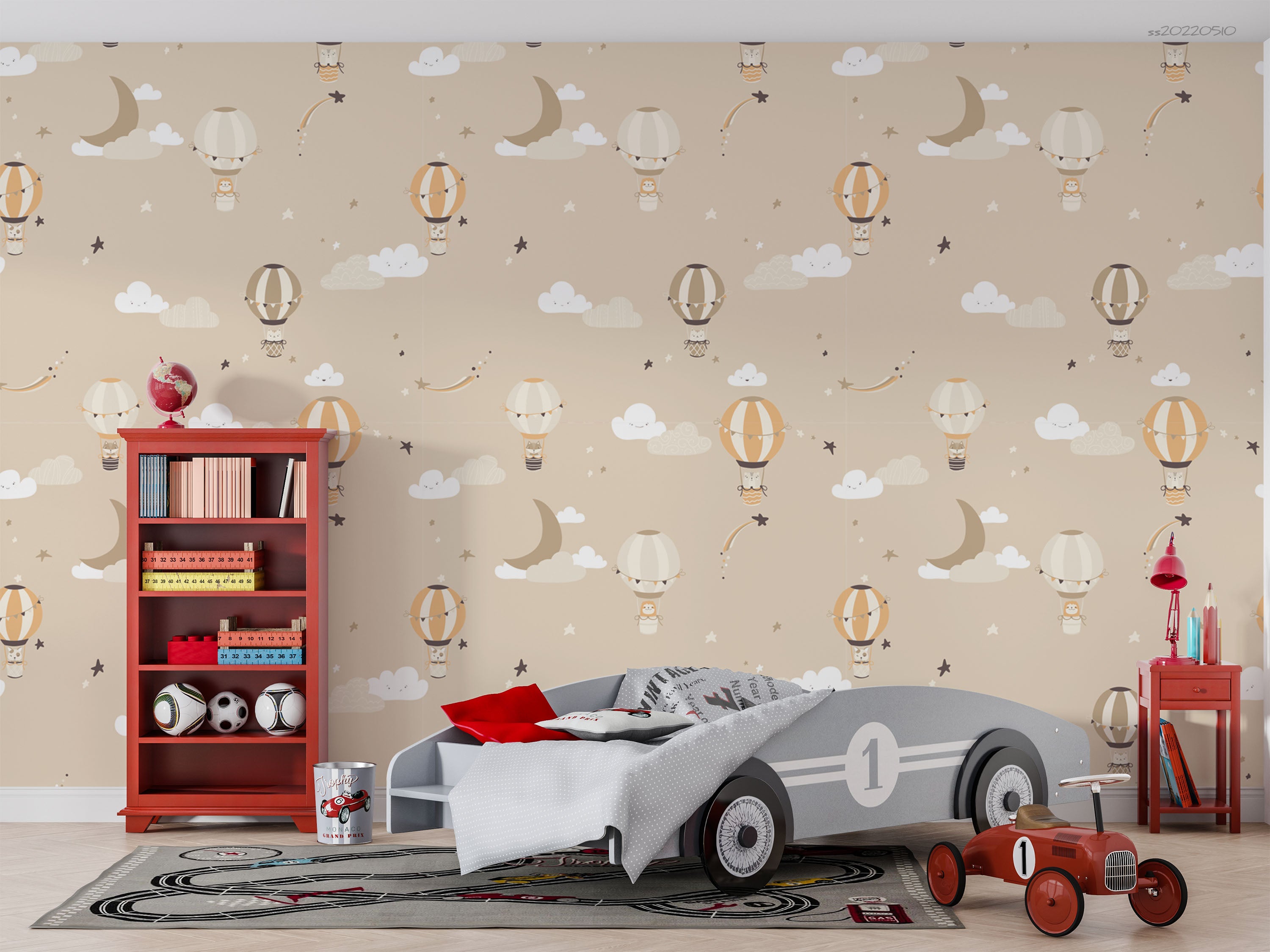 3D Retro Balloon Animals Night Sky Clouds Wall Mural Wallpaper GD 4099- Jess Art Decoration