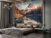 3D Hotel Inn Motel Hostel Resort Manor Scenery Lake Mountains Forest Wall Mural Wallpaper 13