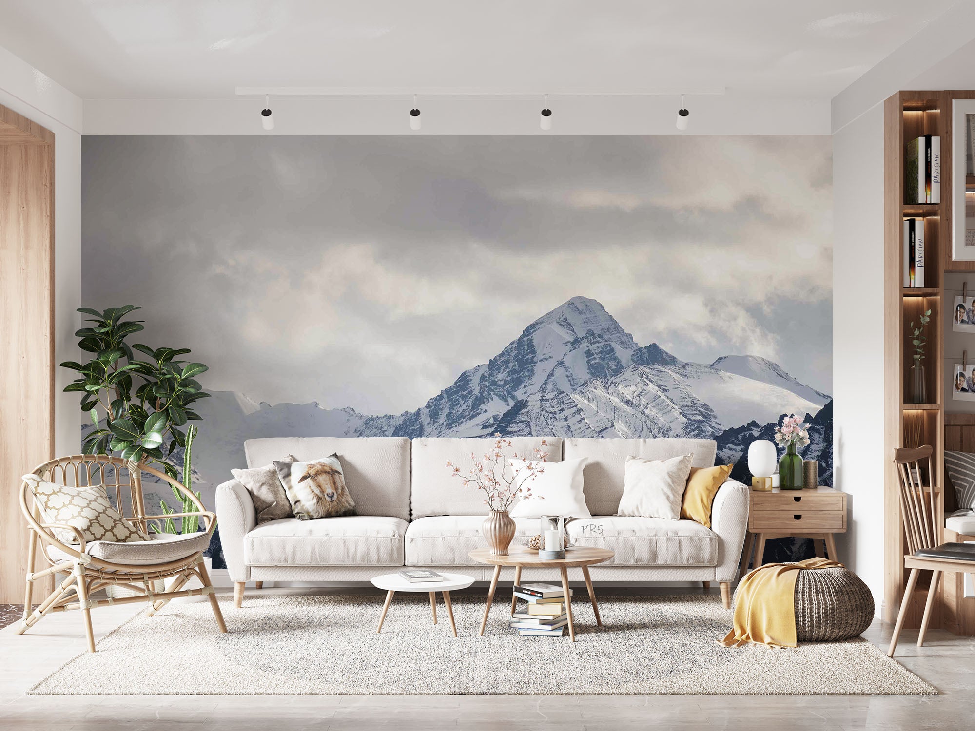 3D Mountain Snow Sky Cloud Wall Mural Wallpaper YXL 2896