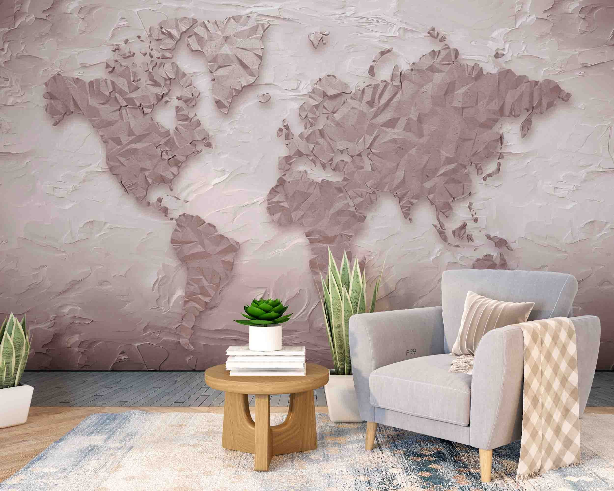 3D Abstract Retro World Map Wall Mural Wallpaper GD 4676- Jess Art Decoration