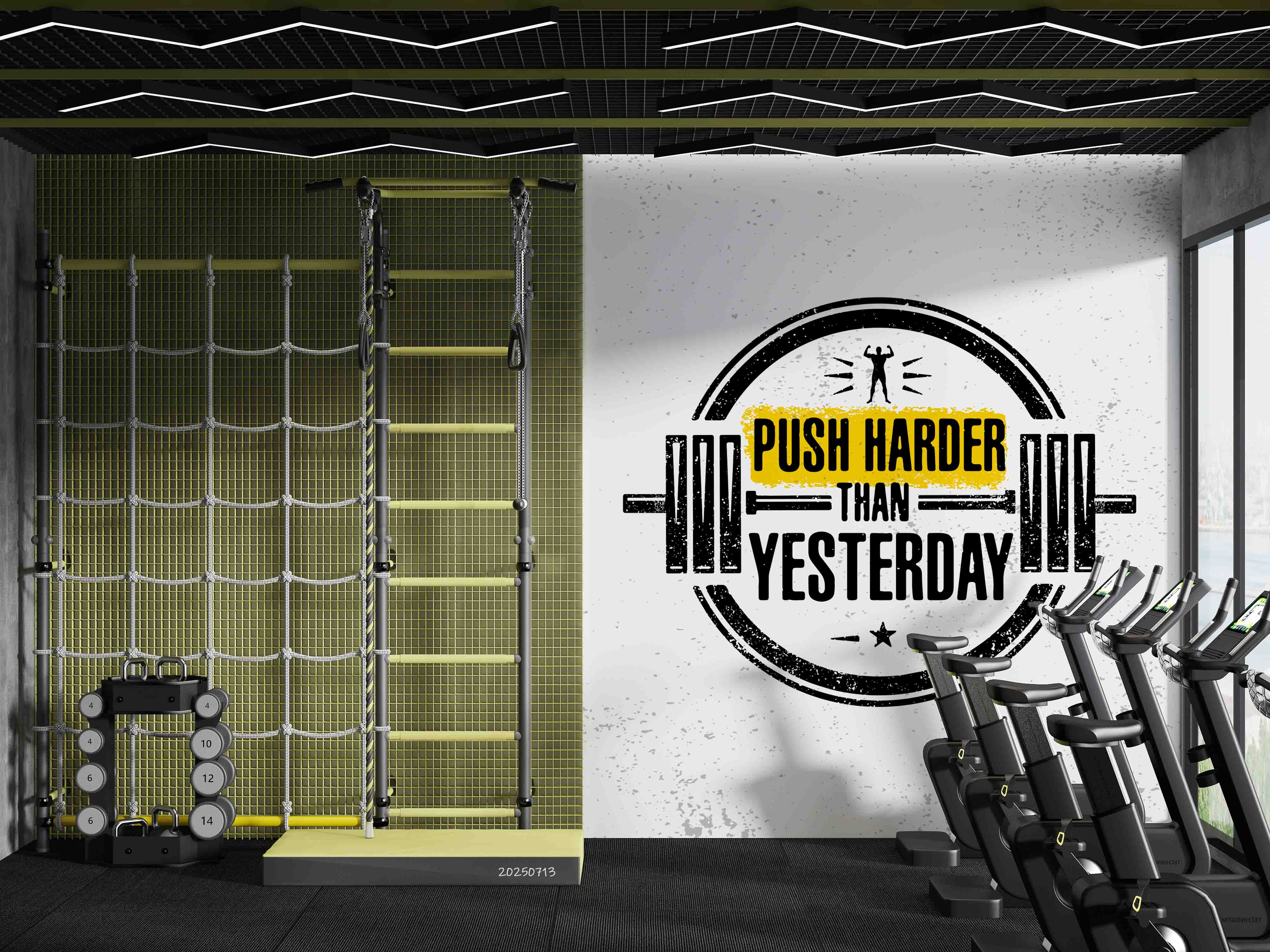 3D Gym Fitness Gymnasium Dumbbell Wall Mural Wallpaper 53