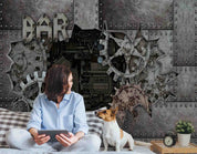 3D Lndustrial Gear Iron Plate Rectangle Wall Mural Wallpaper YXL 2701