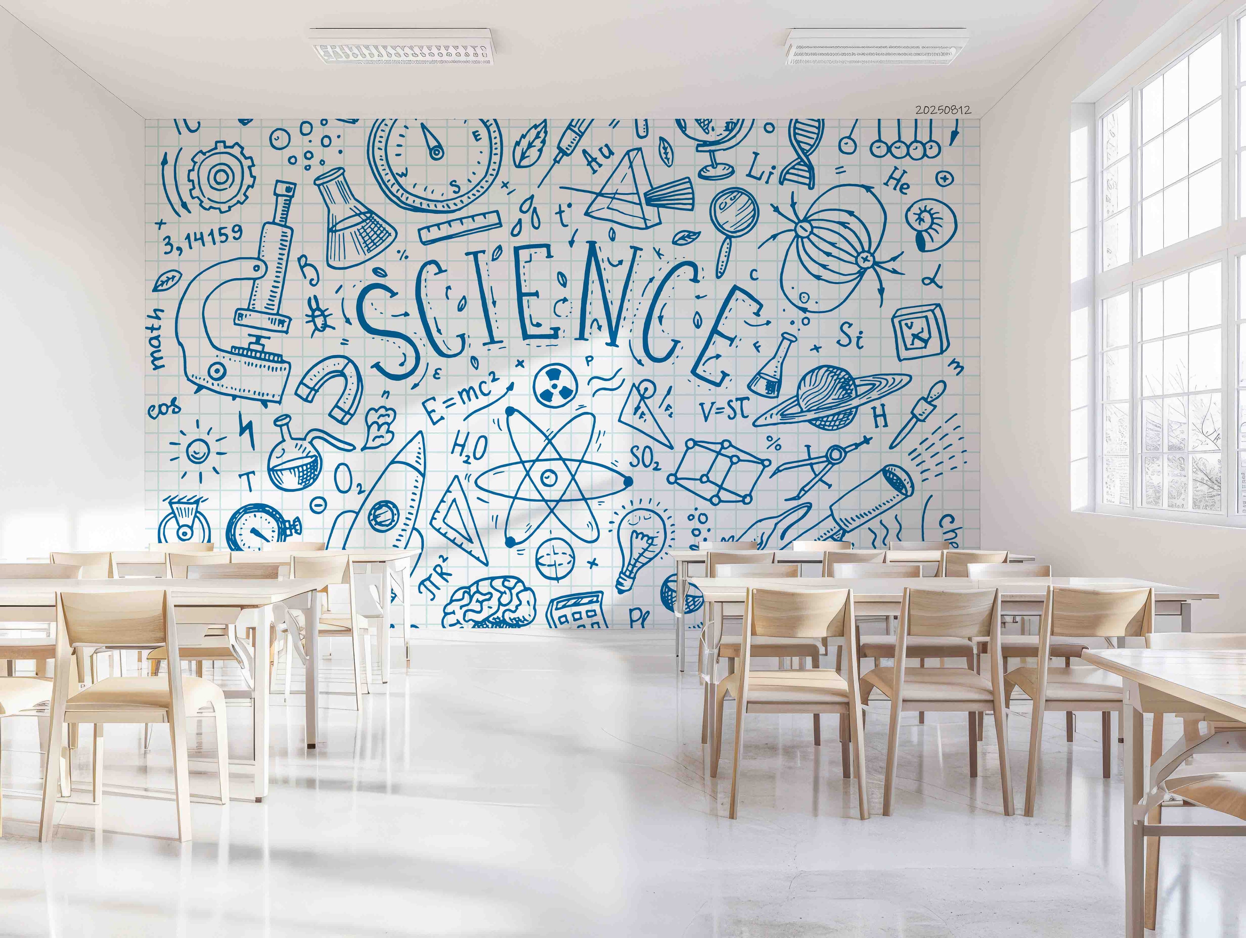 3D School STEM Science Lab Classroom Teaching Aid Wall Mural Wallpaper 48