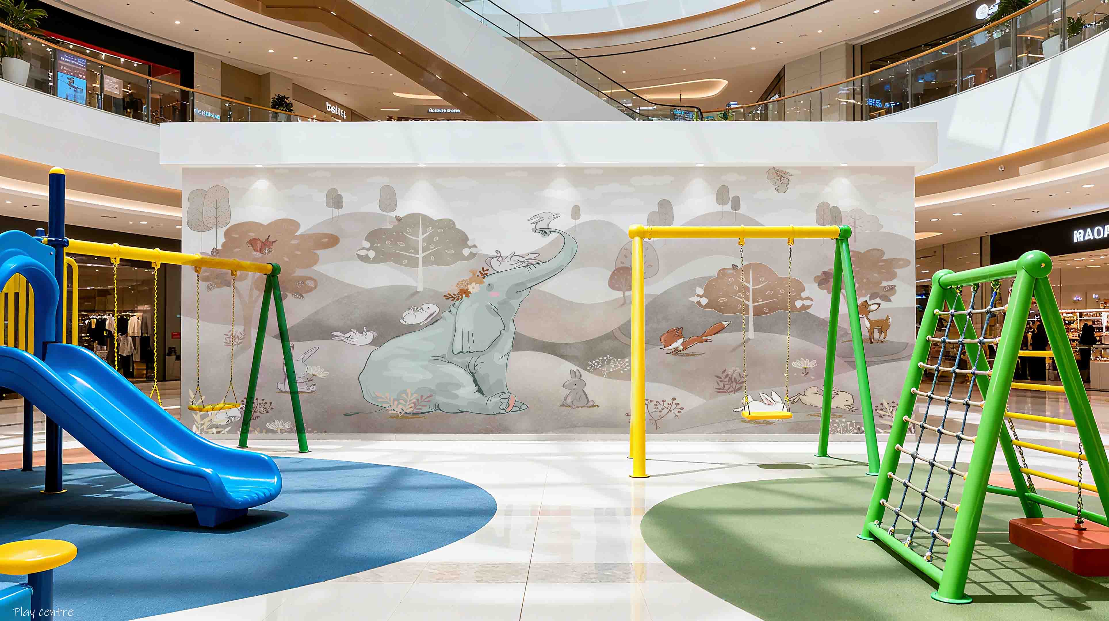 3D Play Centre Amusement Park Funfair Carnie Cartoon Animals Wall Mural Wallpaper 6