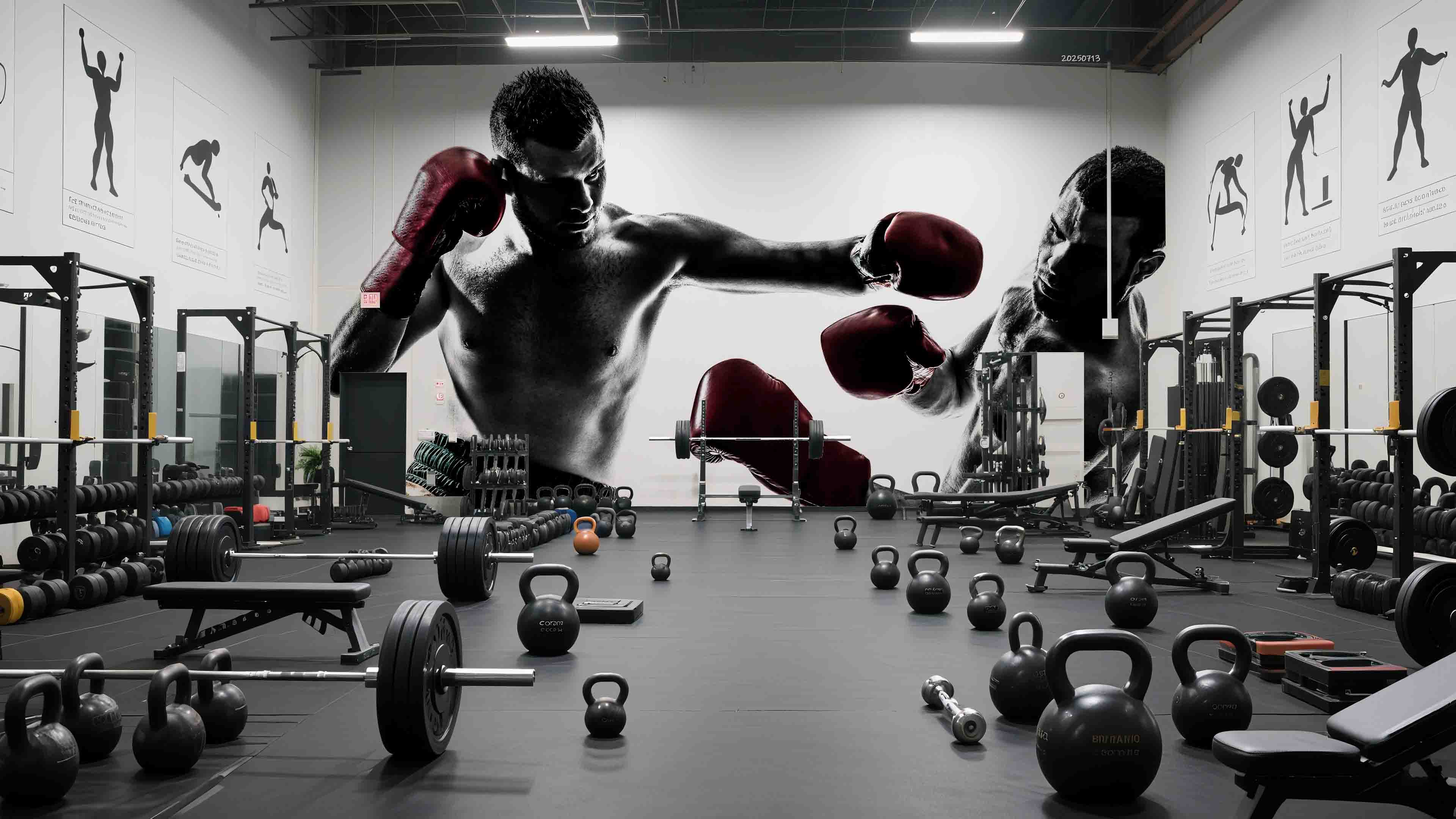 3D Gym Fitness Gymnasium Boxing Wall Mural Wallpaper 74