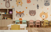 3D Childcare Nursery School Cartoon Kids Animals Wall Mural Wallpaper JN 69