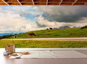 3D Sky Cloud Mountains Grassland Cow Wallpaper Wall Mural Wall Decor Wall Art Wall Sticker Remoable Wallpaper LQH