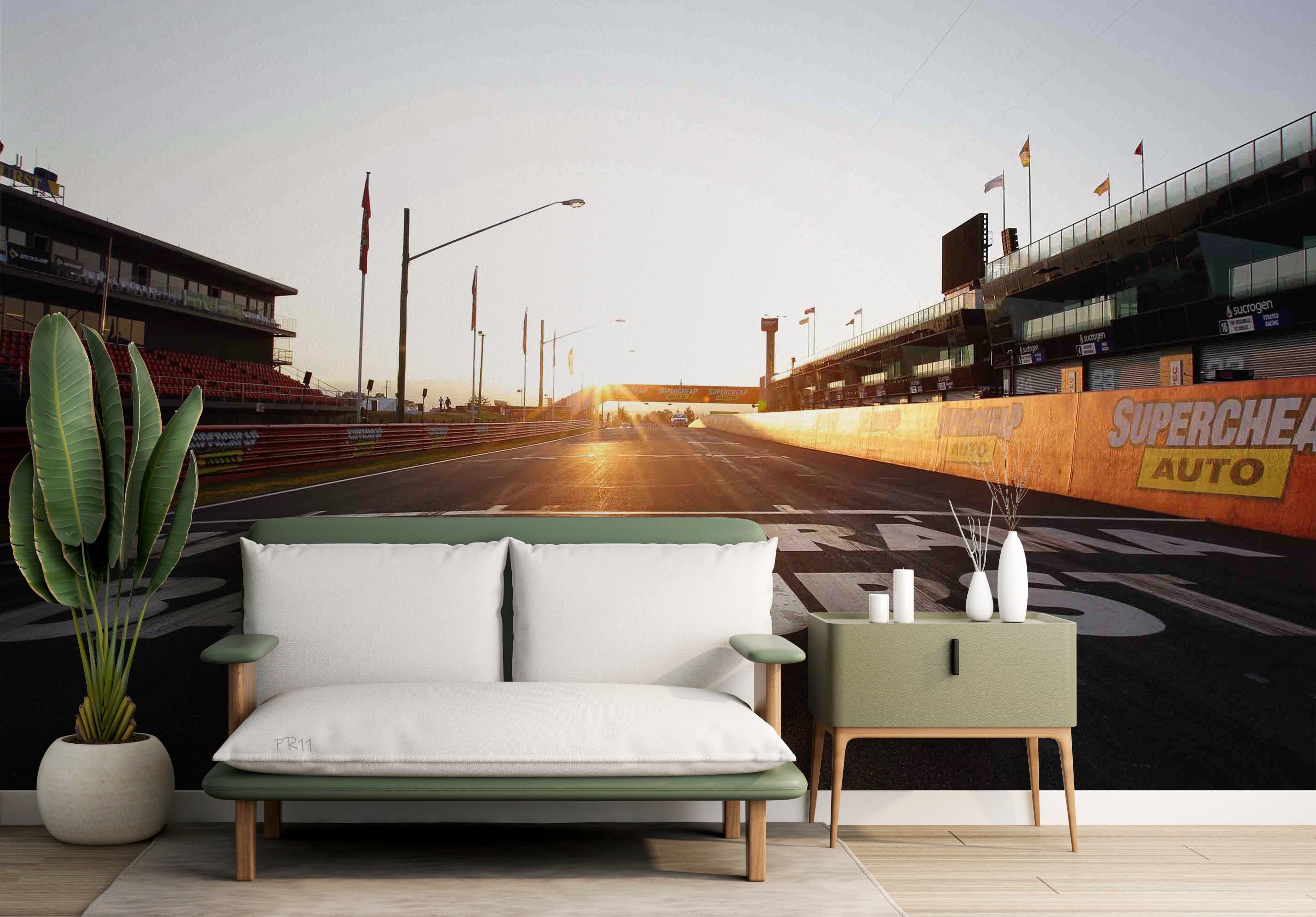 Track Starting Sunset View Sports Wallpaper sports & entertainment wall mural for games room or entertainment space - view 6